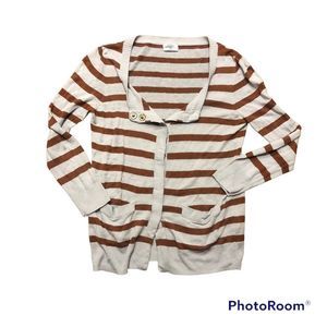 Madewell Wallace Cardigan Long Sleeve Sweater Women’s M Medium Stripes Linen
